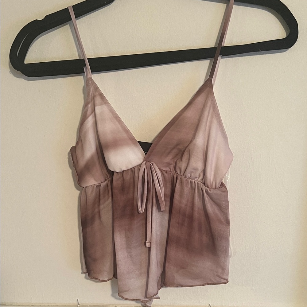 Windsor Mauve and White Spaghetti Strap Top